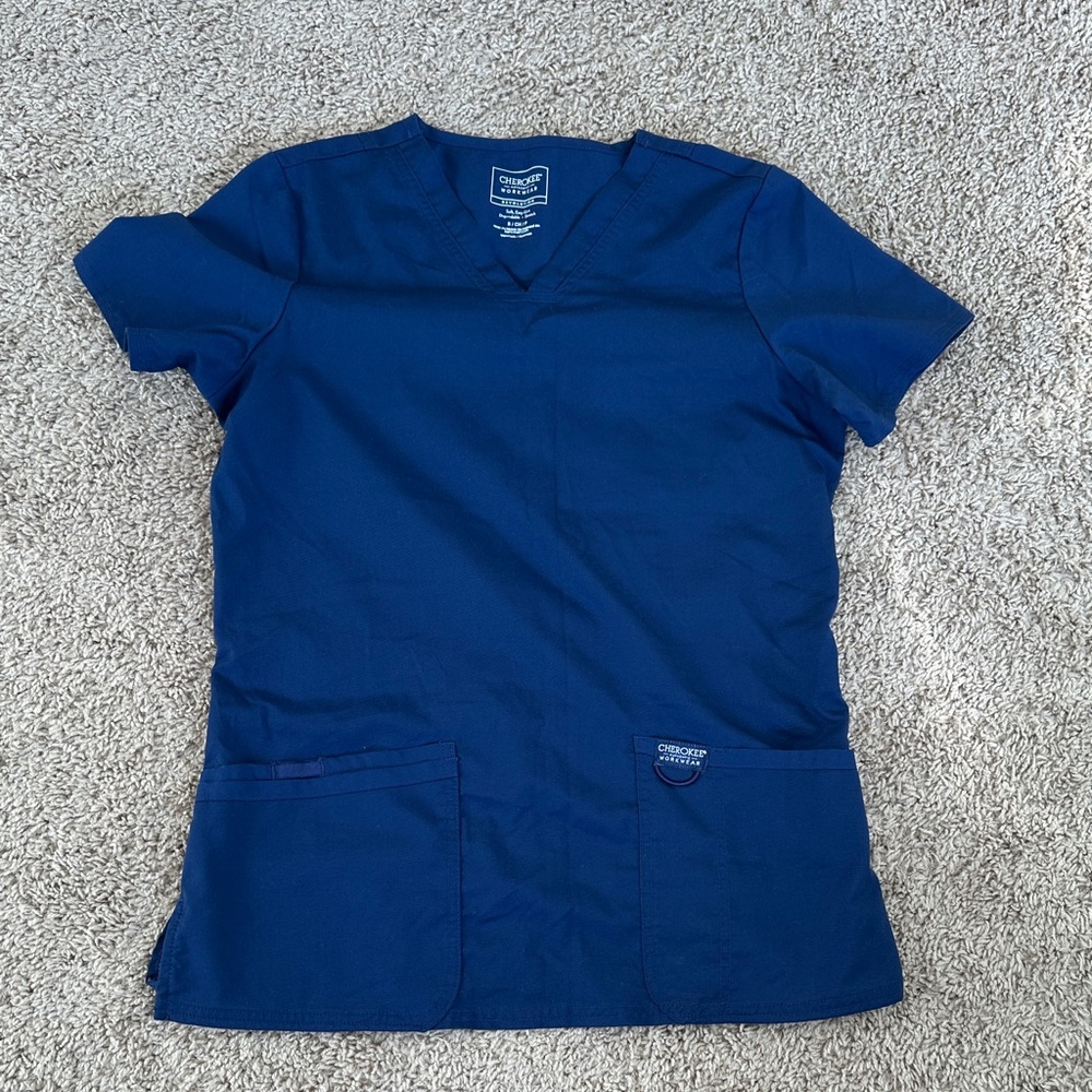 Cherokee Workwear Revolution Royal Blue Scrub Top